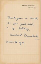 Winston Churchill Letter