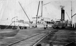 Alameda in harbour with railway view [graphic materials]