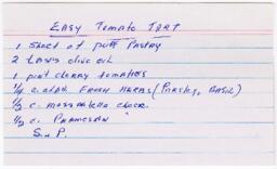 Easy Tomato Tart [Recto and Verso]