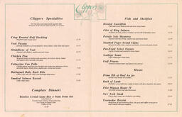 Clippers dinner menu (inside)