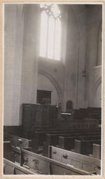 Interior view with a church window