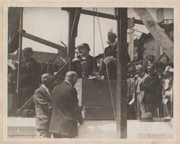 Mr. R.W. Harris. K.C. Laying the Corner Stone on July 1st 1933