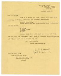 Letter from Harrison to Racey, Oct. 1, 1948