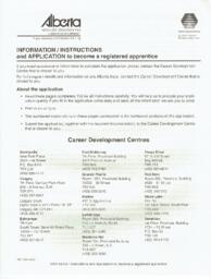 Information / Instructions and Application to become a registered apprentice