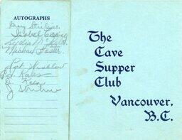 The Cave souvenir photograph 1943 (back)