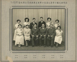 [Group photo of 9th graduating class]: 溫哥華文彊小學第九屆高小畢業生暨教職員合影紀念