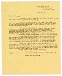 Letter from Harrison to Racey, Nov. 26, 1948