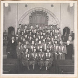 Group photo of Church choir inside