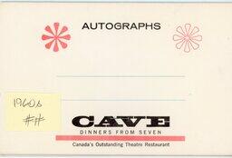 The Cave souvenir photograph 1960 (inner cover)