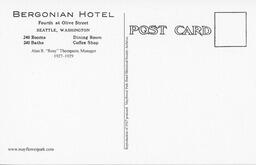 Bergonian postcard (reproduction)-back