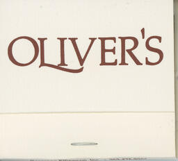 Oliver's matchbook (front)