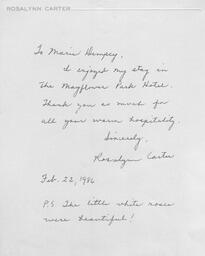 Letter from Rosalynn Carter