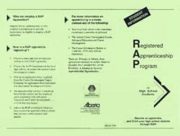 Registered Apprenticeship Program for High School Students