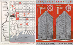 Hotel Mayflower red brochure (cover & map)