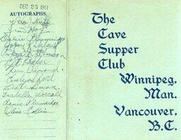 The Cave souvenir photograph 1941 (back)