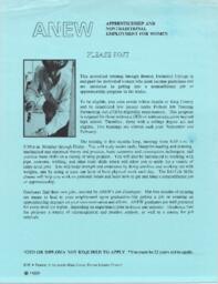 ANEW: Apprenticeship and Nontraditional Employment for Women