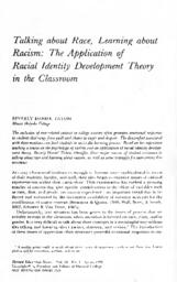 Talking about Race, Learning about Racism: The Application of Racial Identity Development Theory in the Classroom