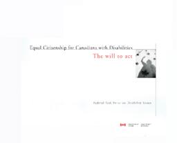 Equal Citizenship for Canadians with Disabilities: The will to act