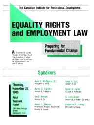 Equality Rights and Employment Law: Preparing for Fundamental Change