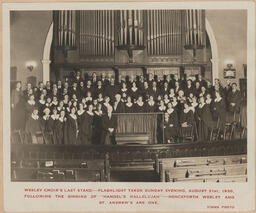Group photo of congregration members at the front of the church