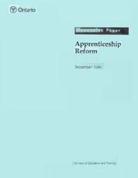 Discussion Paper: Apprenticeship Reform: December 1996