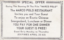 Special Offer at the Marco Polo
