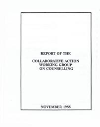 Report of the Collaborative Action Working Group on Counselling