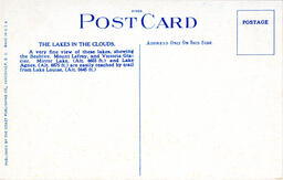 The Lakes in the Clouds, Canadian Rockies (Lake Louise, Mirror Lake, Beehive, Lake Agnes) (Back)