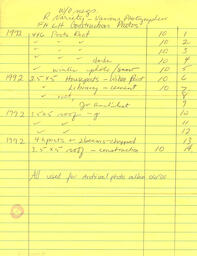 Notebook paper - "FN LH Construction Photos."