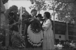 Naming Ceremony: UBC Vice President Dr.Daniel R. Birch Receives the Cree Name Mitche from Elder Dr.Ahab Spence and Verna J. Kirkness