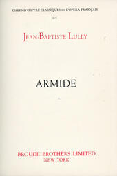 [Armide vocal score]; Armide